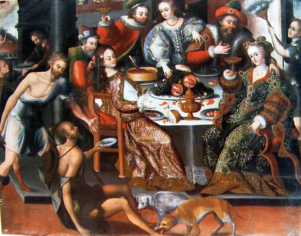 Leonardo Flores. El pobre Llàtzer i el ric Epuló, 1680. Museu catedral de La Paz, Bolívia.