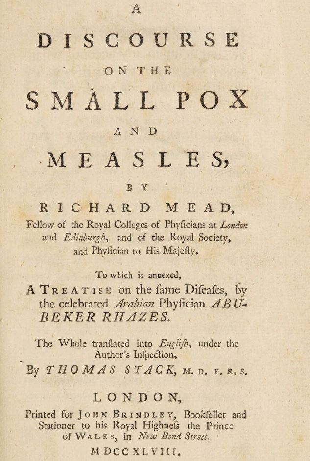 Llibre de Richard Mead sobre verola