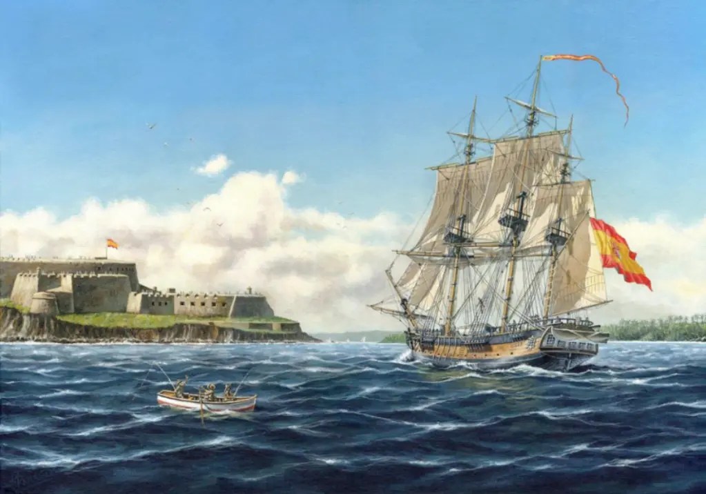 La corbeta mercant María Pita arribant a San Juan de Puerto Rico
