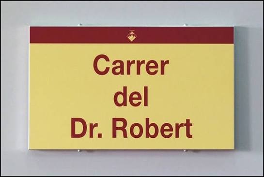Placa del carrer Dr Robert