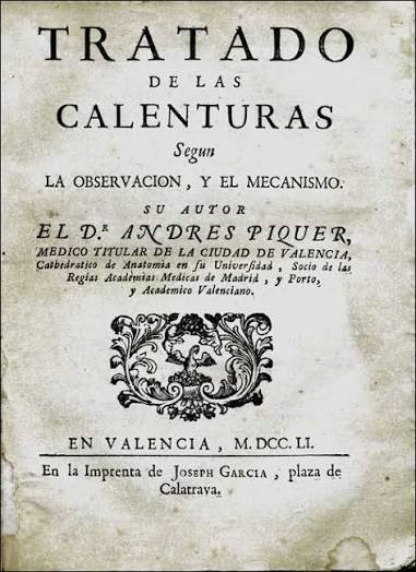 Llibre sobre tractament de la febre del professor Andreu Piquer