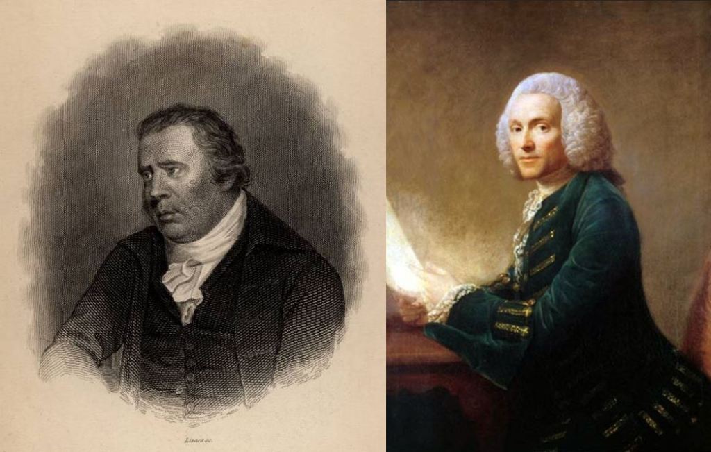 Dr William Smellie (esquerra) i William Hunter (dreta)