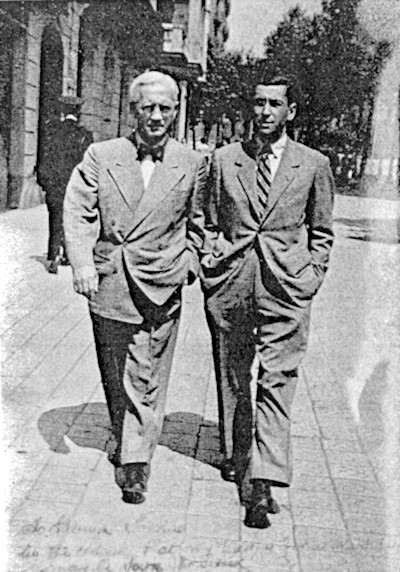 El Dr Montón amb el Dr Fleming passejant per Barcelona