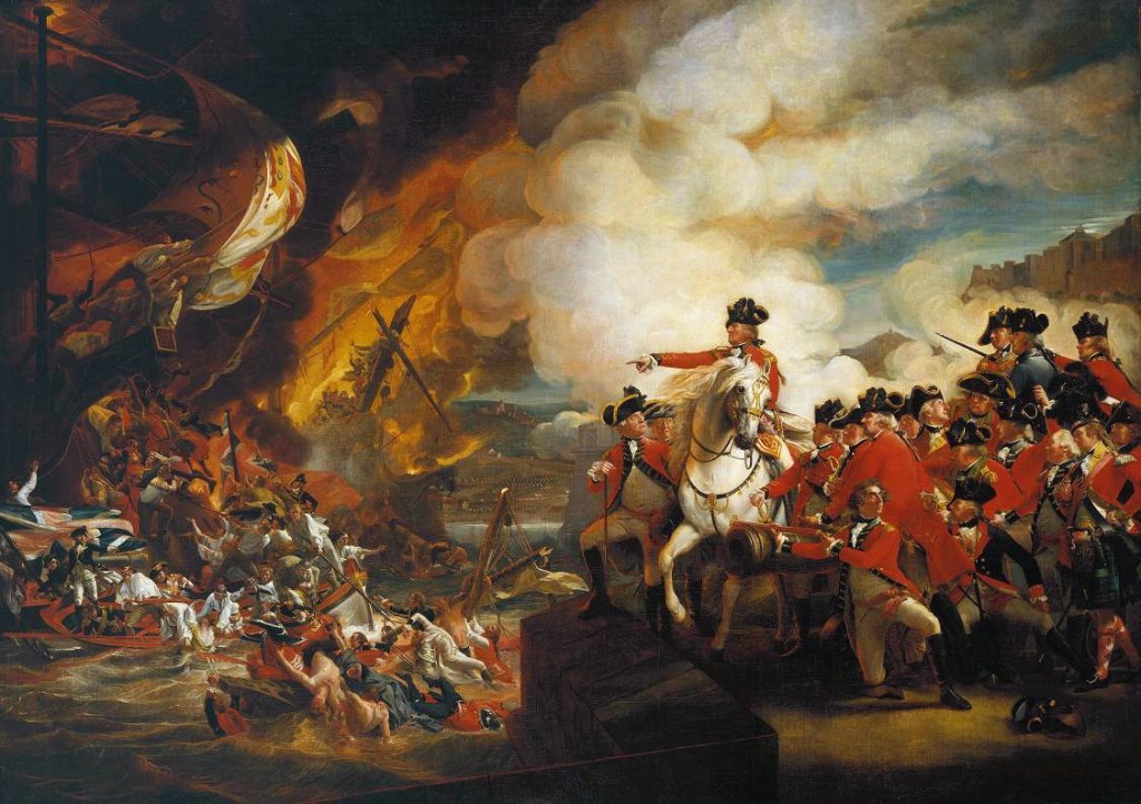 La batalla a l'obra “El setge de Gibraltar” de John Singleton Copley